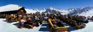 Skigebiet Arosa - Liegestühle in der Sonne